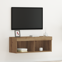 Mobile TV  con luci LED Rovere Artigianale 80x30x30 cm