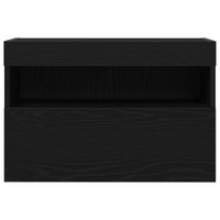 Armadi per TV  con luci LED 2 pcs Nero Rovere 60x30x40 cm