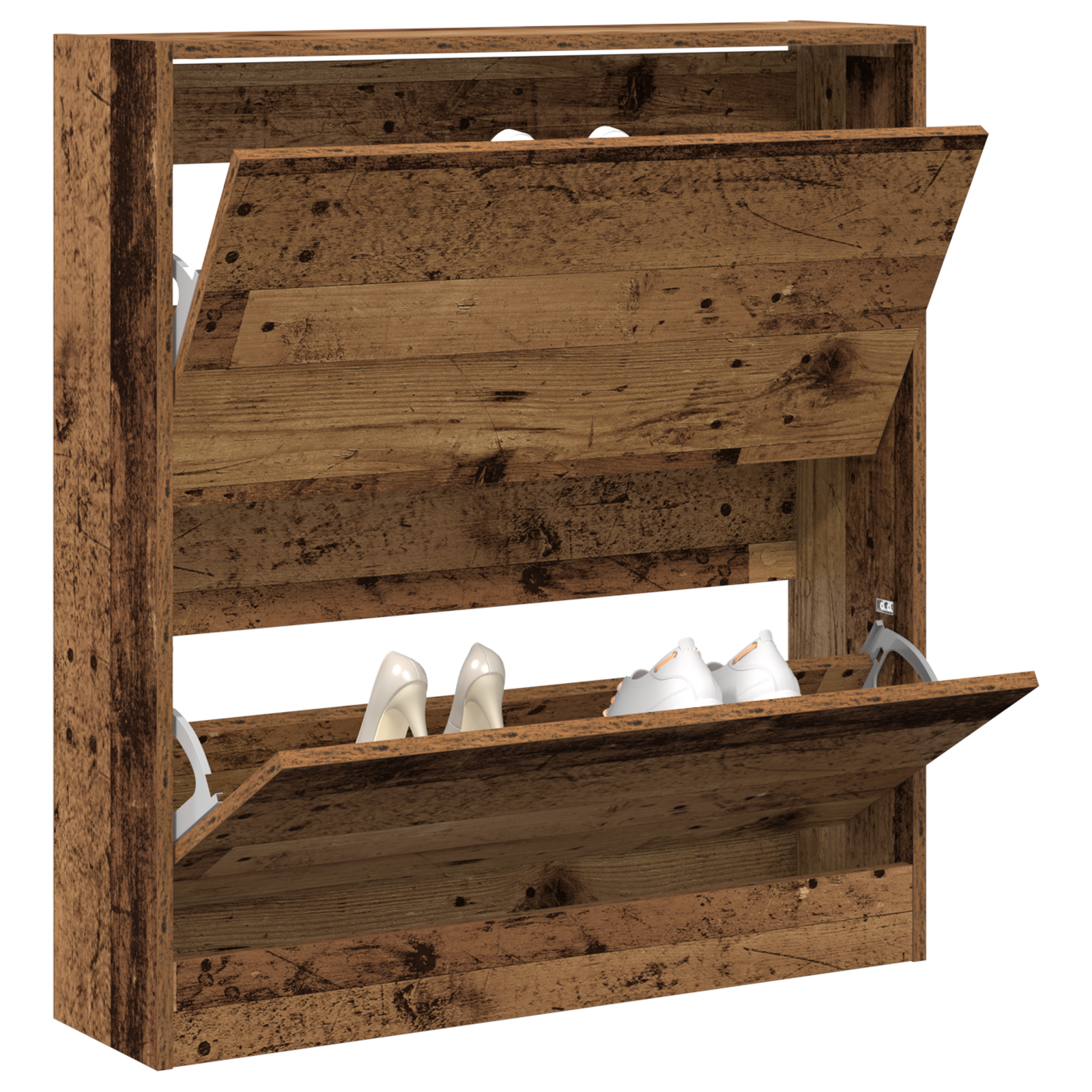 Mobile per Scarpe  con Cassetto Flip in Legno Antico 80x21x87,5 cm