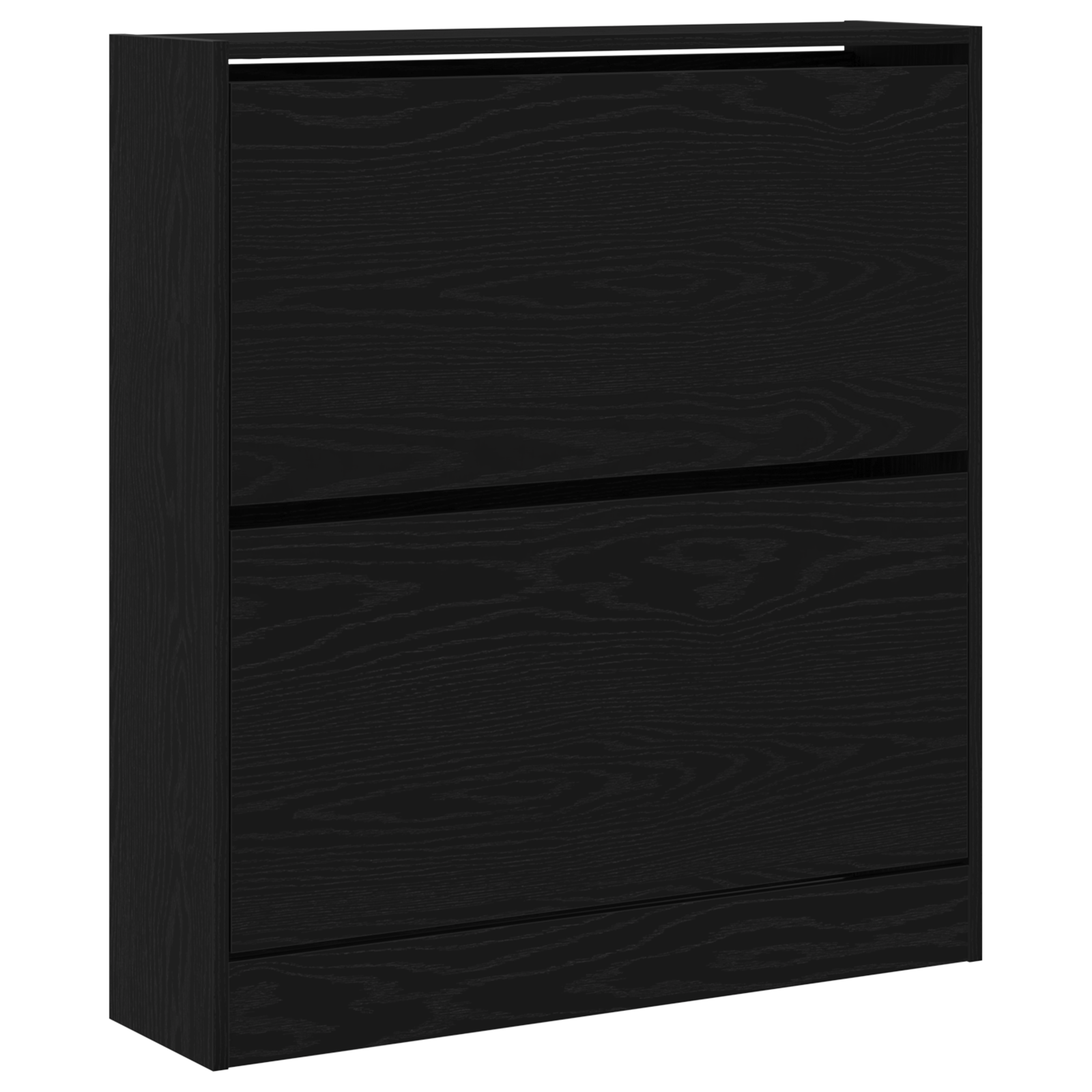 Scarpiera  con cassetto flip in rovere nero 80x21x87,5 cm