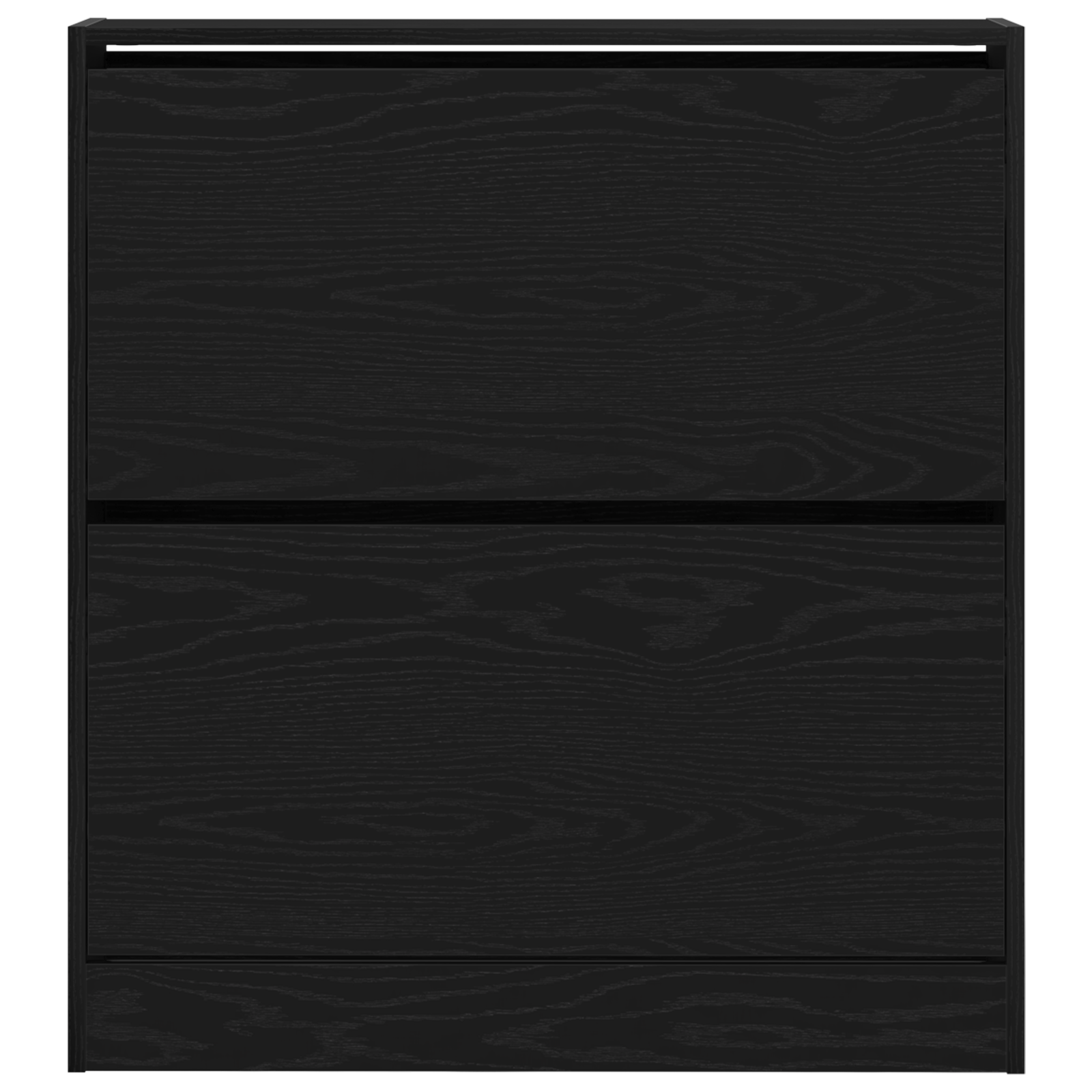 Scarpiera  con cassetto flip in rovere nero 80x21x87,5 cm