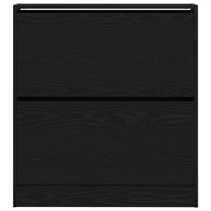 Scarpiera  con cassetto flip in rovere nero 80x21x87,5 cm