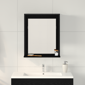 Specchio da bagno  Nero Rovere 50x12x60 cm Legno ingegnerizzato