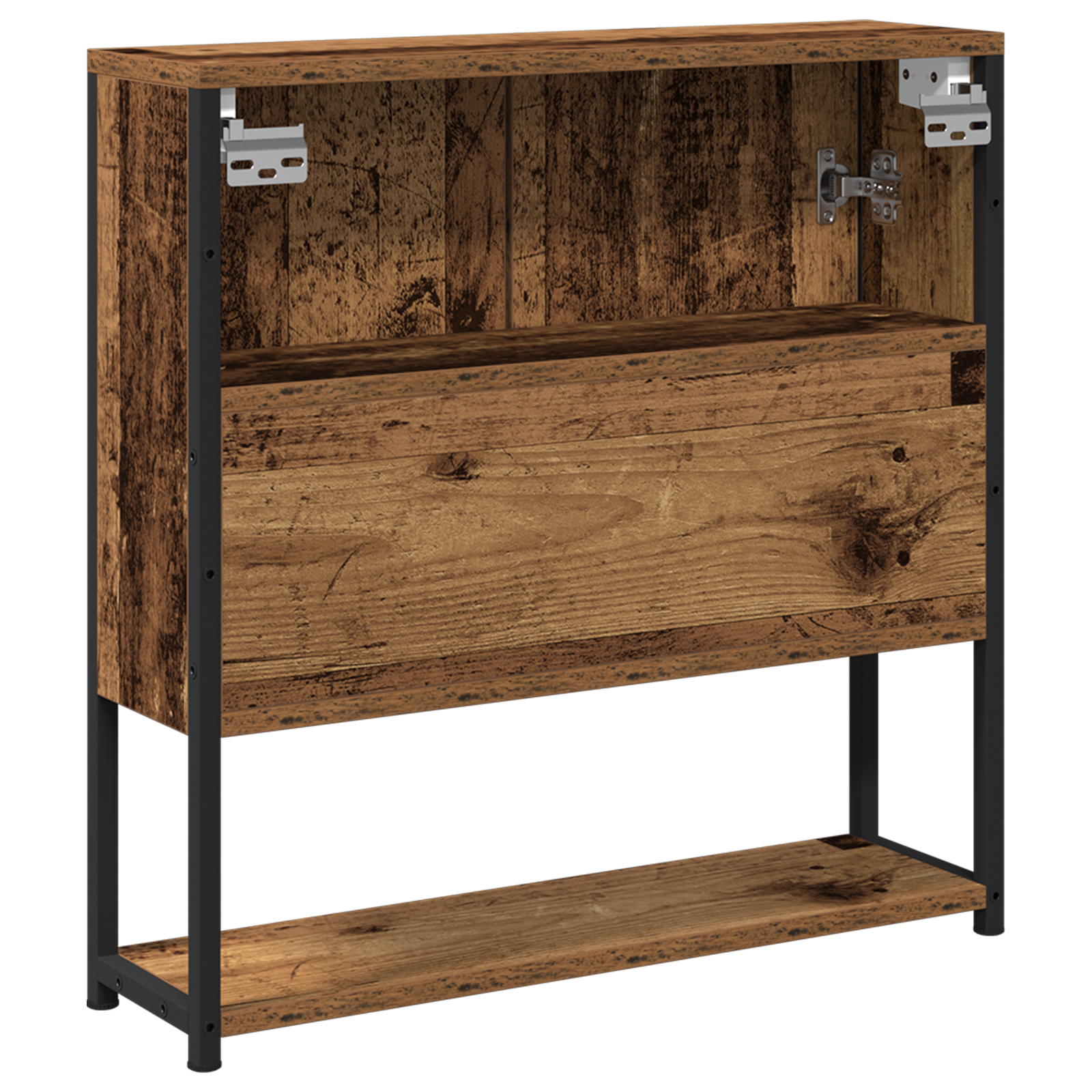 Mobile da bagno con specchio in legno vecchio 60x16x60 cm in legno ingegnerizzato