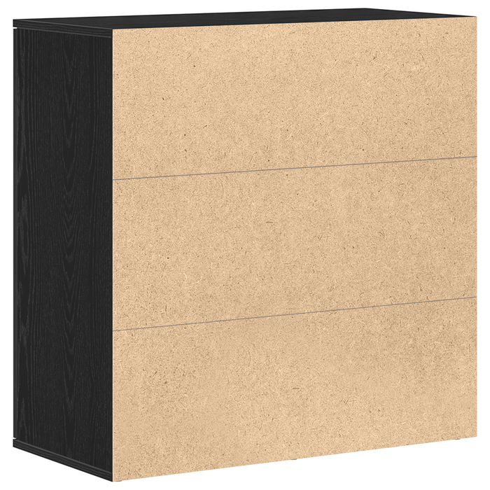 Credenza Rovere Nero 79x38x80 cm Legno Ingegnerizzato