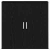 Credenza Rovere Nero 79x38x80 cm Legno Ingegnerizzato