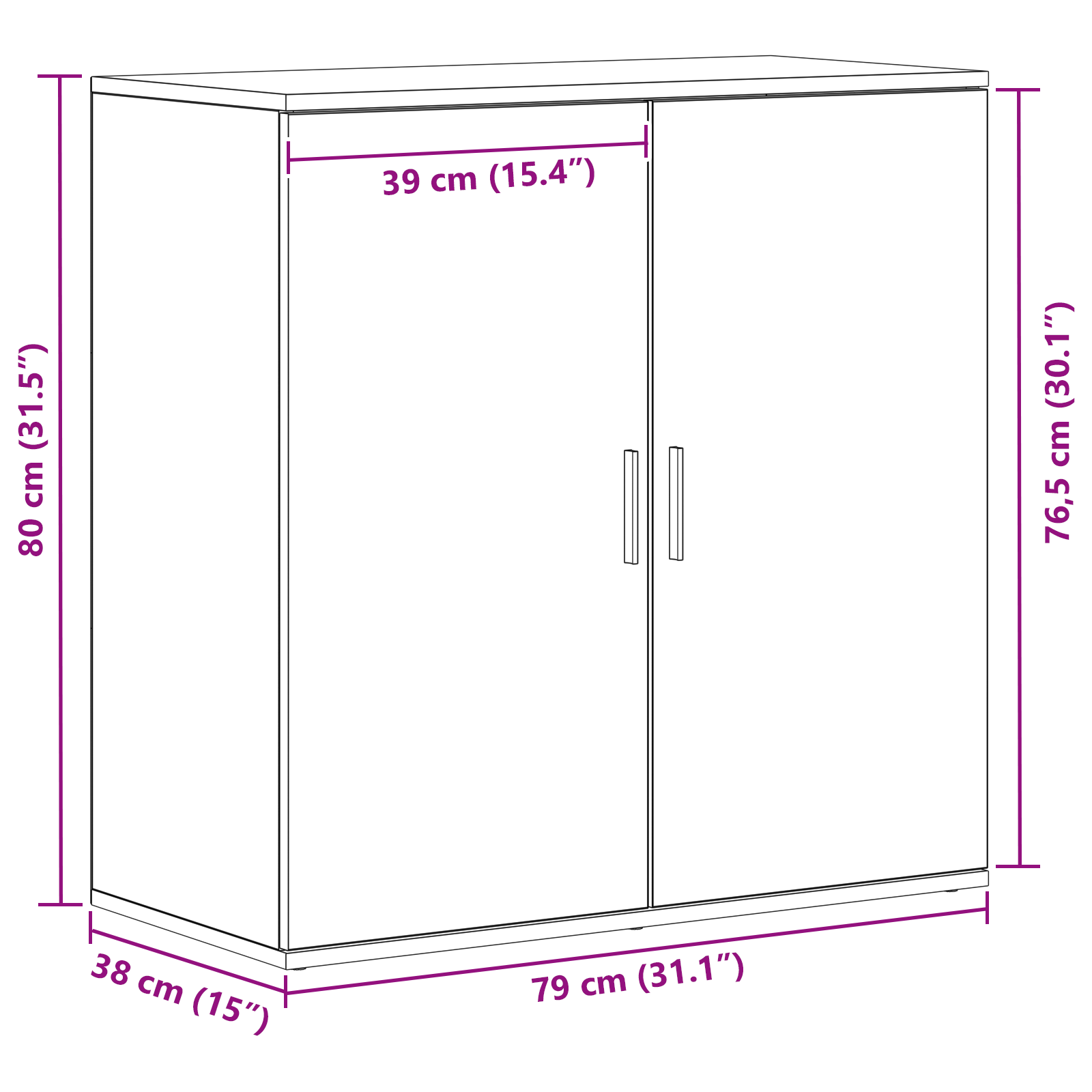 Credenza Rovere Nero 79x38x80 cm Legno Ingegnerizzato