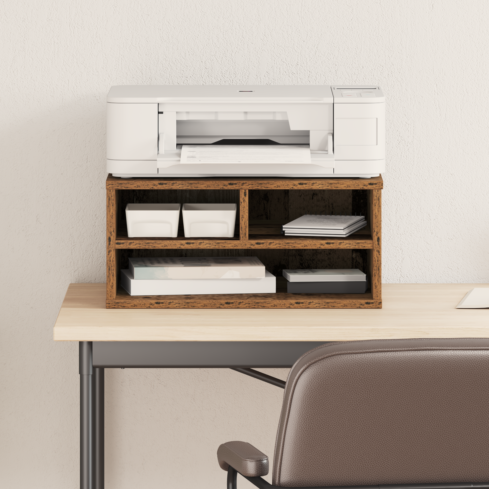 Supporto per Stampante in Legno Antico 49x40x22,5 cm in Legno Ingegnerizzato