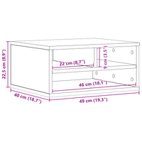 Supporto per Stampante in Legno Antico 49x40x22,5 cm in Legno Ingegnerizzato