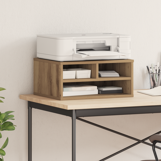 Supporto per Stampante Rovere Artigianale 49x40x22,5 cm Legno Ingegnerizzato