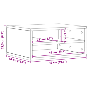 Supporto per Stampante Rovere Artigianale 49x40x22,5 cm Legno Ingegnerizzato