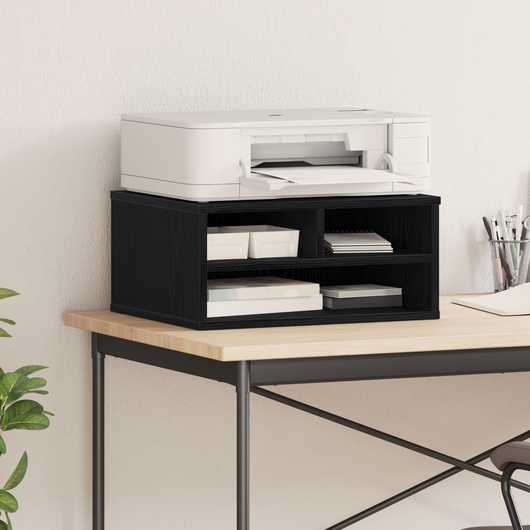 Supporto per Stampante Nero Rovere 49x40x22,5 cm Legno Ingegnerizzato