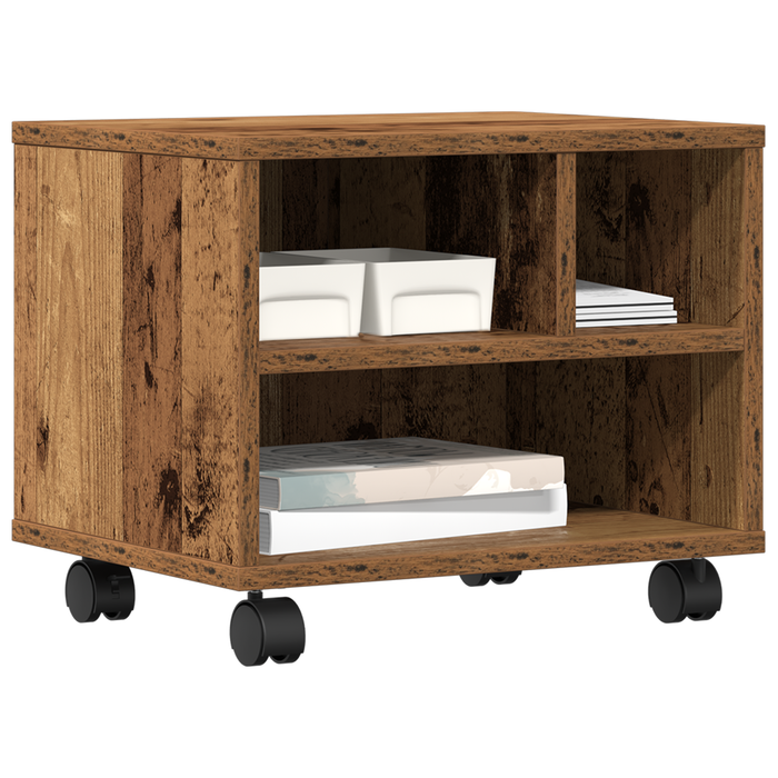 Supporto per Stampante con Ruote Legno Vecchio 41x32x33,5 cm