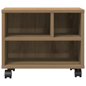 Supporto per Stampante con Ruote Rovere Artigianale 41x32x33,5 cm