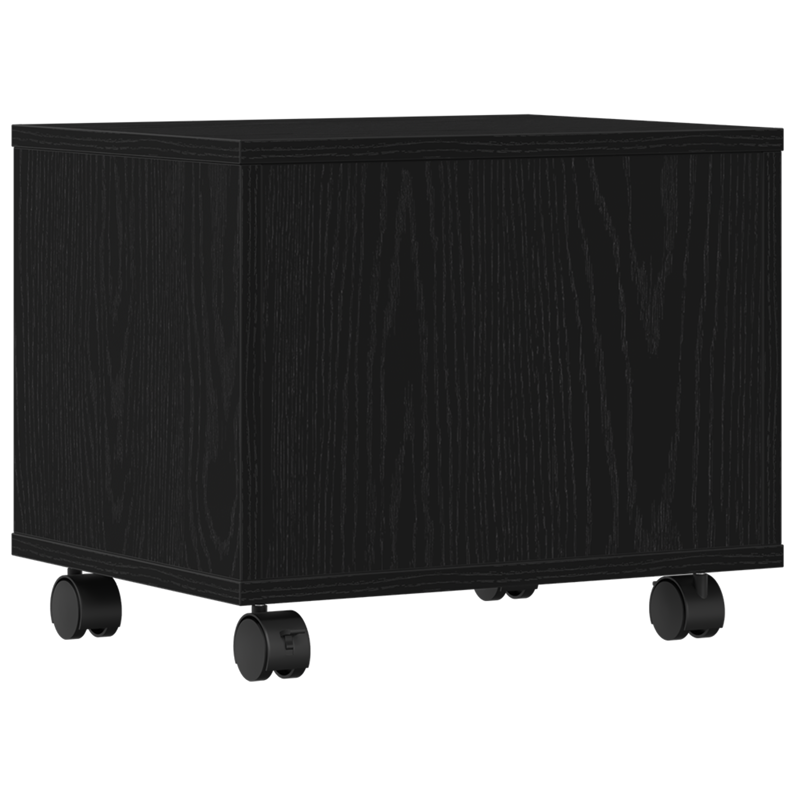 Supporto per Stampante con Ruote Rovere Nero 41x32x34,5 cm