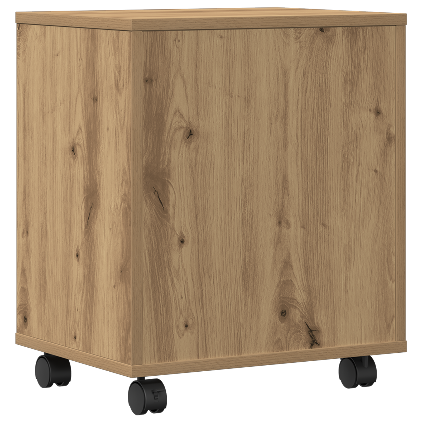 Supporto per Stampante  con Ruote Rovere Artigianale 41x32x48 cm