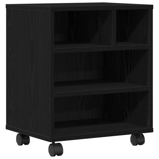 VistaXL Supporto per Stampante con Ruote Rovere Artigianale 41x32x48 cm