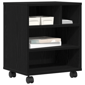 VistaXL Supporto per Stampante con Ruote Rovere Artigianale 41x32x48 cm