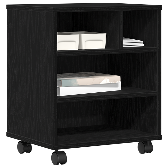 VistaXL Supporto per Stampante con Ruote Rovere Artigianale 41x32x48 cm