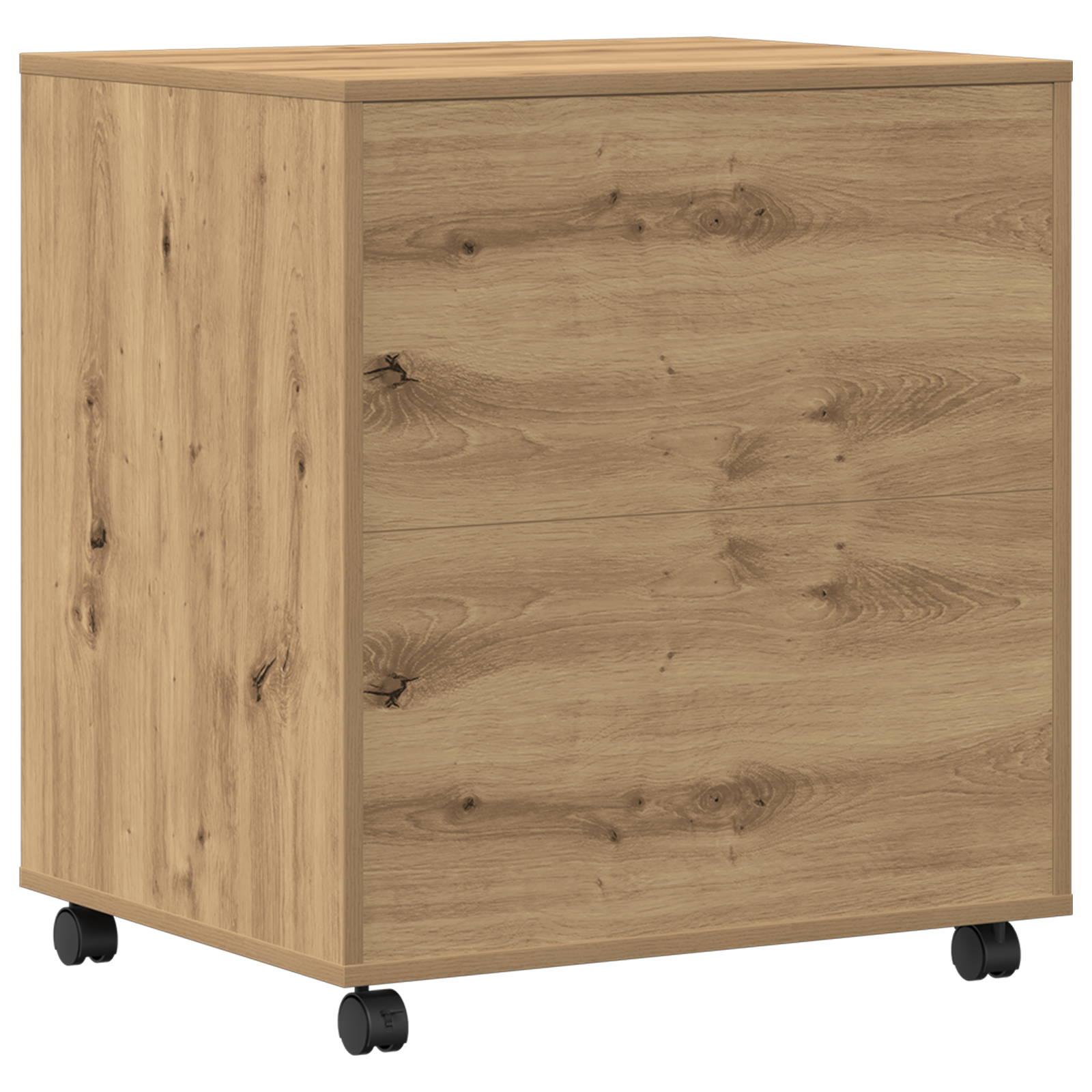 Supporto per Stampante con Ruote Rovere Artigianale 60x50x67 cm