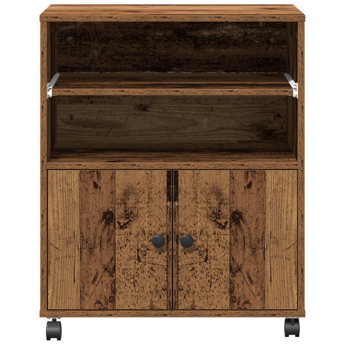 Supporto per Stampante con Ruote Legno Vecchio 60x48x74 cm