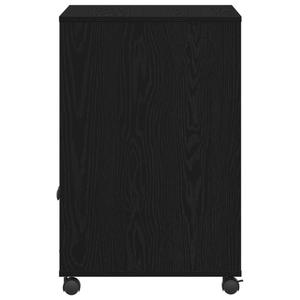 Supporto per stampante con ruote in rovere nero 60x48x74 cm