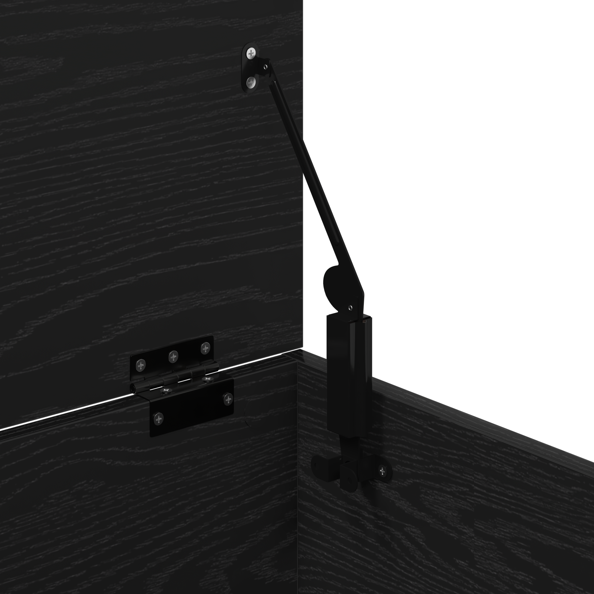 Scatola di stoccaggio  con coperchio in rovere nero 100x42x46 cm in legno ingegnerizzato