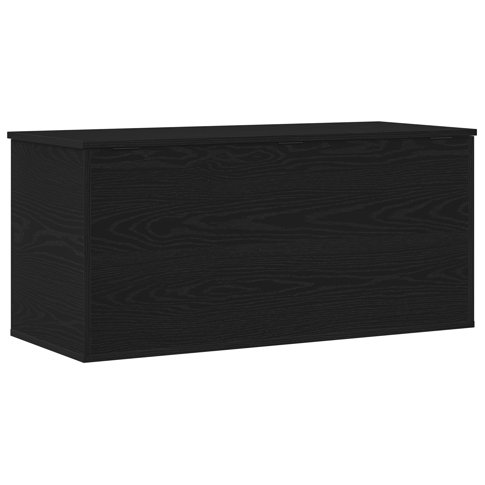 Scatola di stoccaggio  con coperchio in rovere nero 100x42x46 cm in legno ingegnerizzato