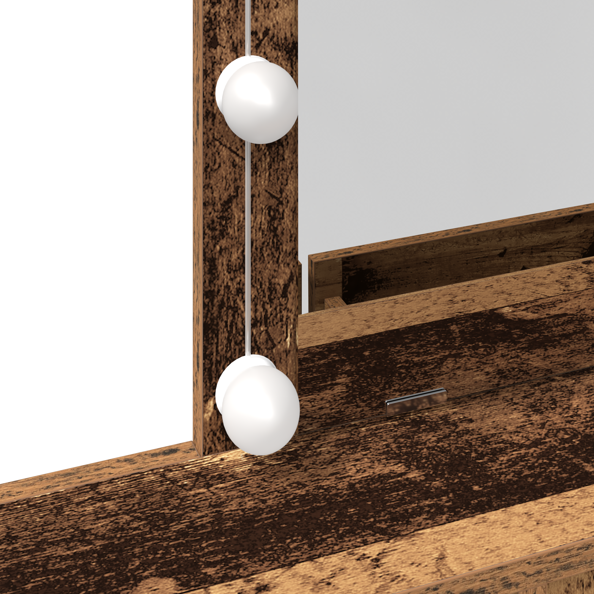 Tolette di  con Specchio e Luci a LED in Legno Vecchio