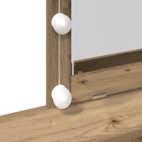 Toeletta con Specchio e LED in Rovere Artigianale in Legno Ingegnerizzato