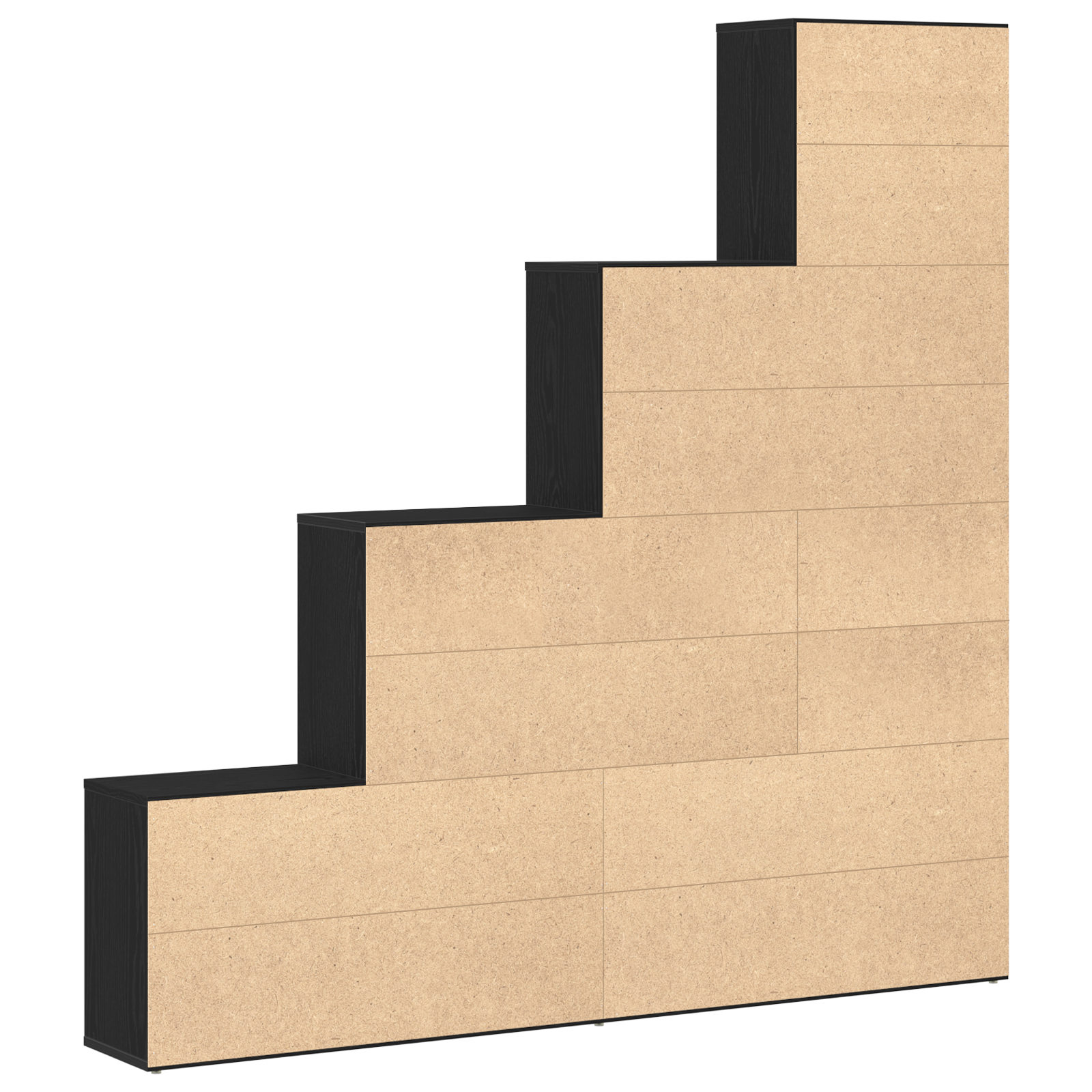 Libreria/Paravento Nero Rovere 155x24x160cm Legno Ingegnerizzato