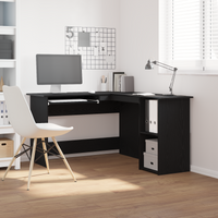 Scrivania  Nero Rovere 120x140x75 cm in Legno ingegnerizzato