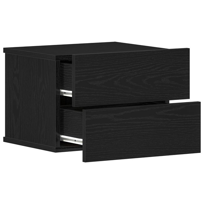 Comodino  Nero Rovere 40x30x30 cm in legno ingegnerizzato
