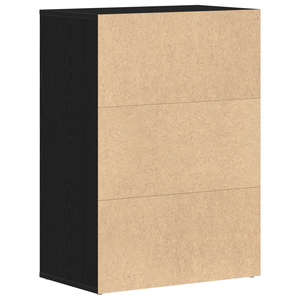 Armadio Scarpe  Nero Rovere 60x35x84 cm in Legno Ingegnerizzato