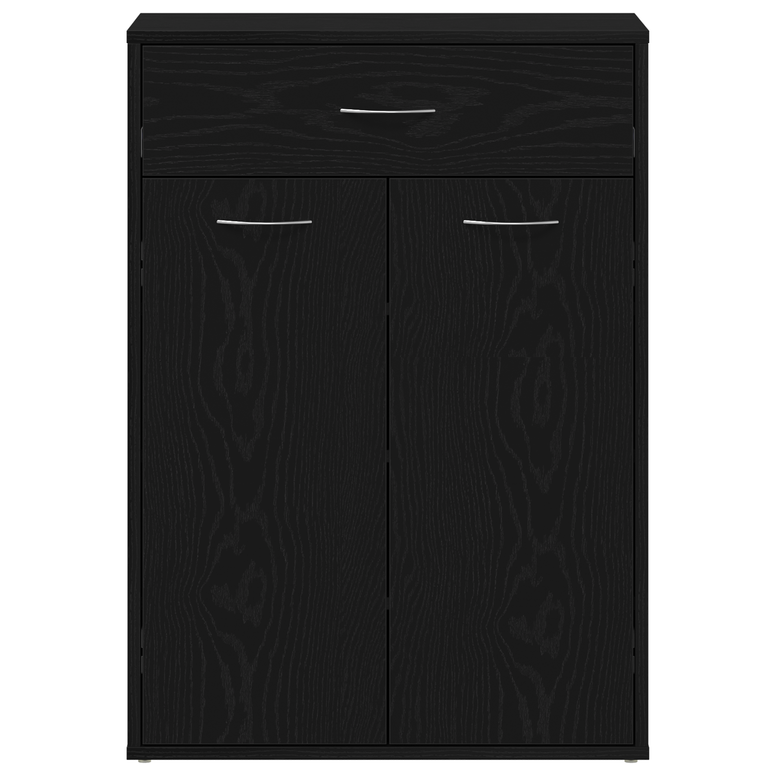 Armadio Scarpe  Nero Rovere 60x35x84 cm in Legno Ingegnerizzato