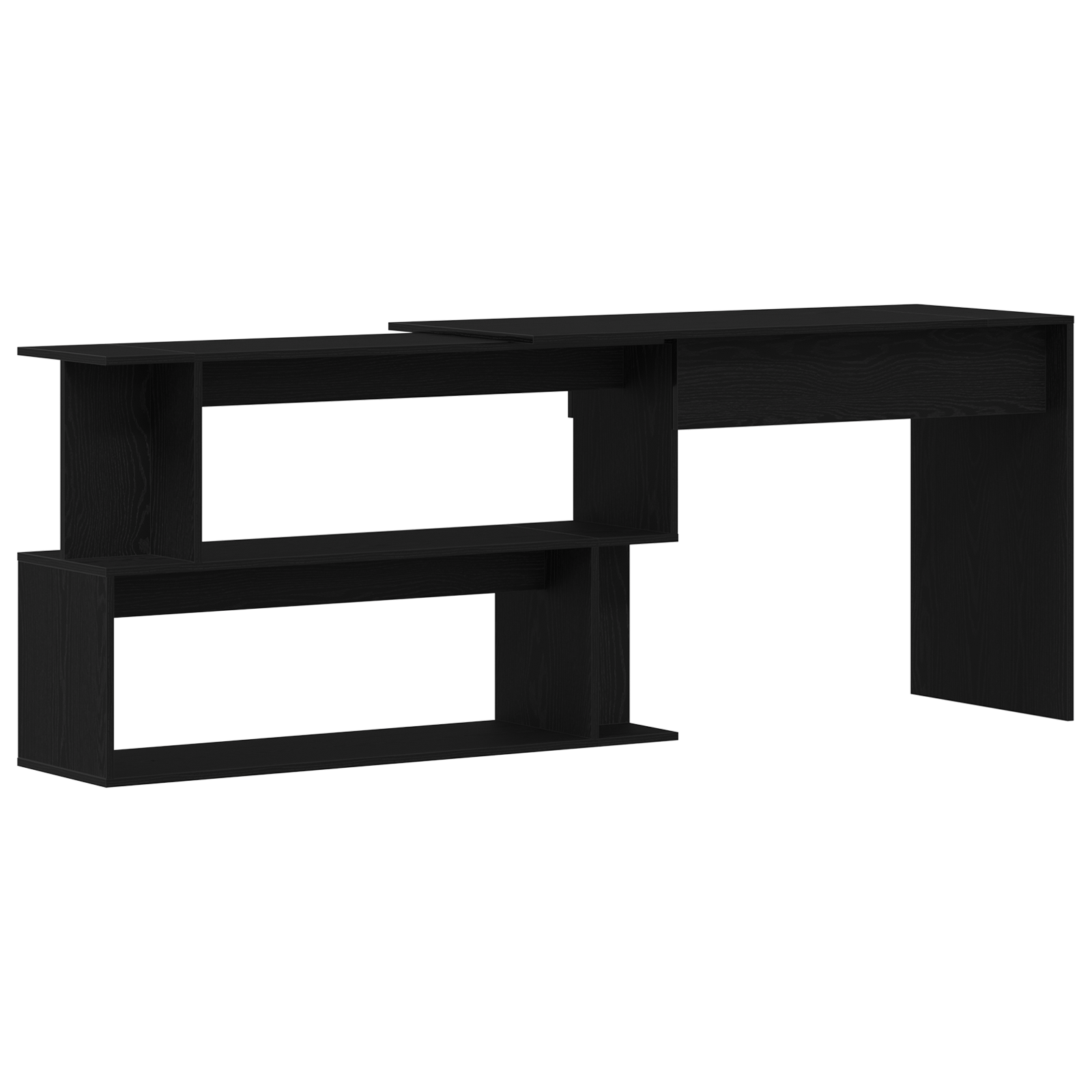 Scrivania  Nera Rovere 200x50x76 cm in Legno ingegnerizzato