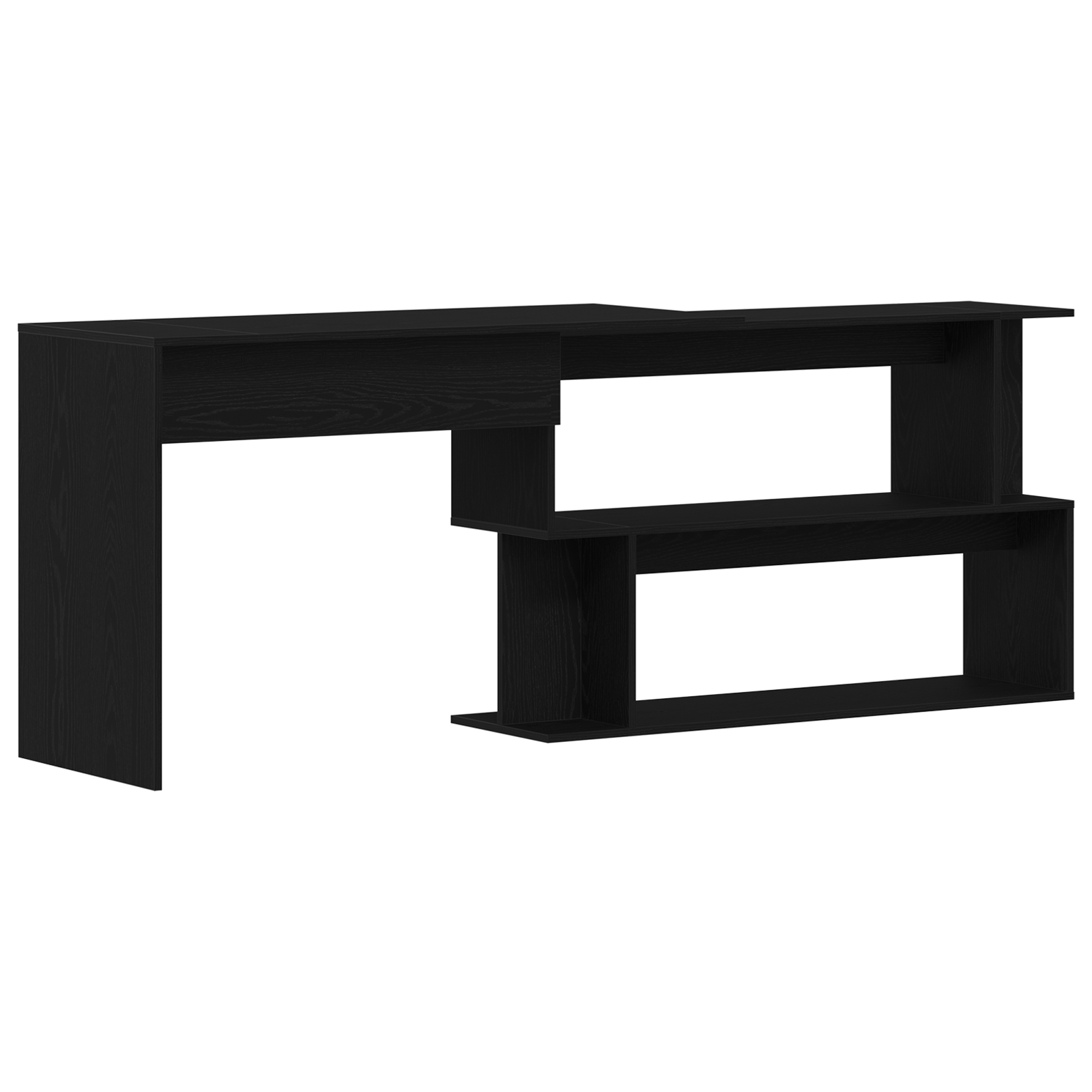 Scrivania  Nera Rovere 200x50x76 cm in Legno ingegnerizzato