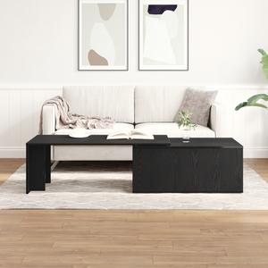 Tavolino da caffè  Nero Rovere 150x50x35 cm in Legno Ingegnerizzato