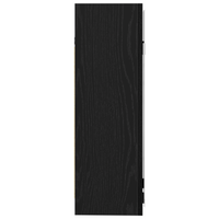 Armadio Specchio per il Bagno  Nero Rovere 62,5x20,5x64cm in Legno Ingegnerizzato