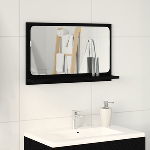 Specchio da bagno  nero rovere 60x10,5x37 cm legno ingegnerizzato