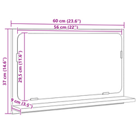 Specchio da bagno  nero rovere 60x10,5x37 cm legno ingegnerizzato