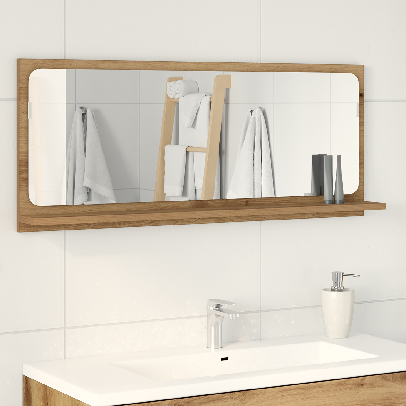Specchio da bagno  Artisian Oak 90x10,5x37 cm in legno ingegnerizzato
