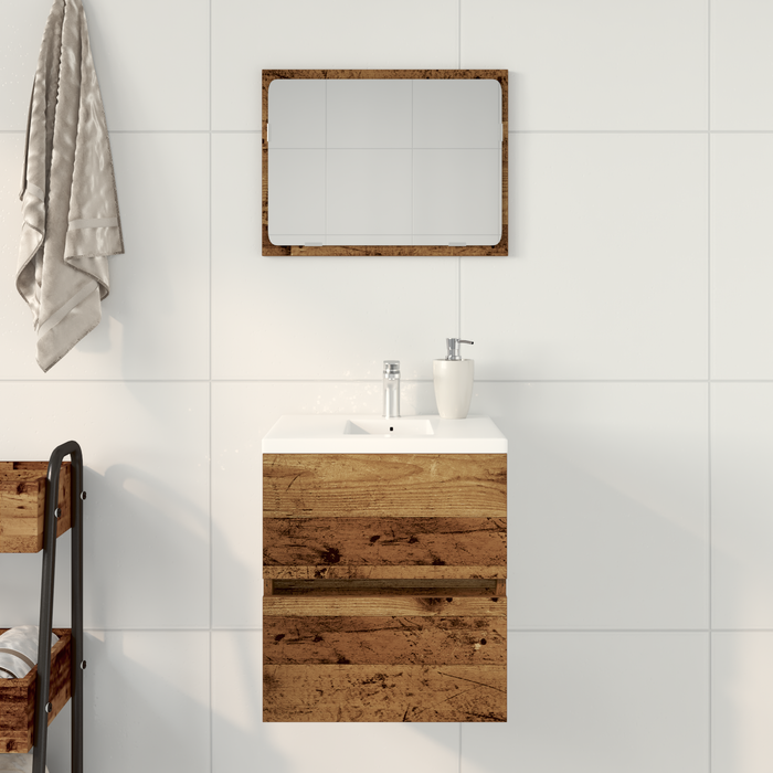 Mobile Lavabo da Bagno Legno Antico 41x38,5x45 cm in Truciolato