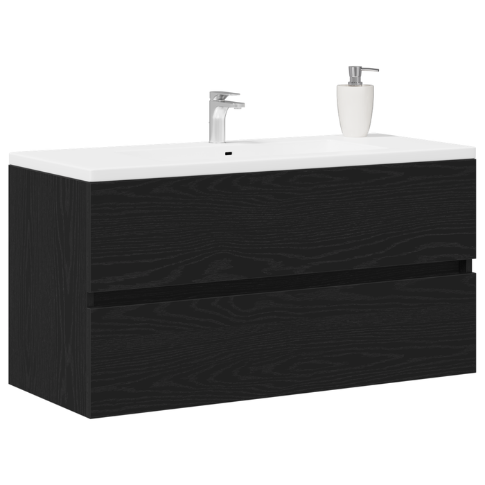 Mobile Lavabo Rovere Nero 90x38,5x45 cm in Legno Multistrato