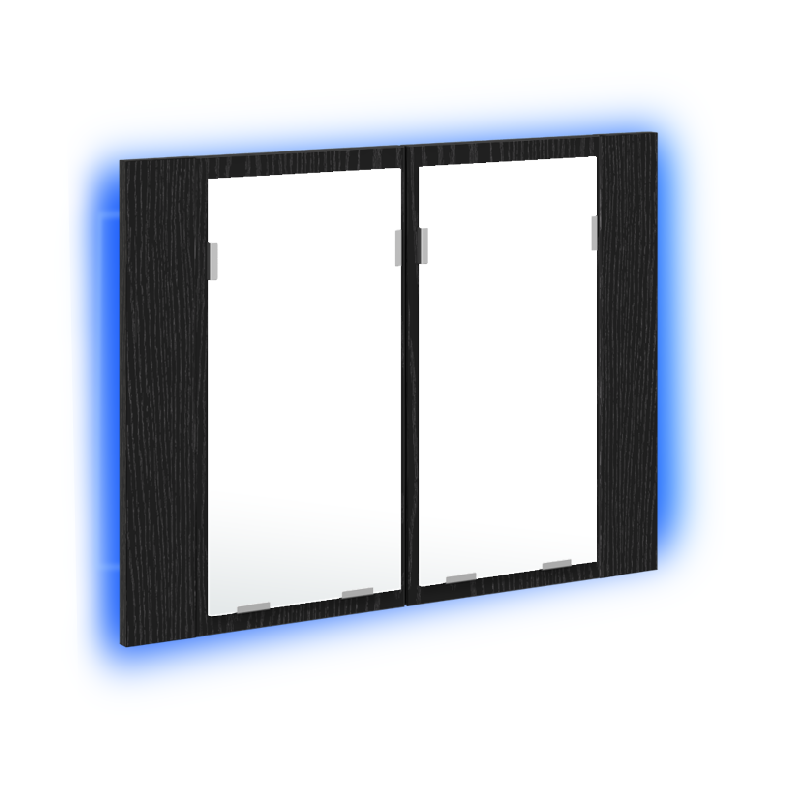 Armadio da bagno LED  Nero Rovere 60x12x45 cm in legno ingegnerizzato