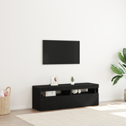 Mobile TV con luci LED 2 pezzi, Rovere Nero 60x35x40 cm, Legno ingegnerizzato