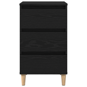 Comodino con gamba in legno Nero Rovere 40x35x69 cm