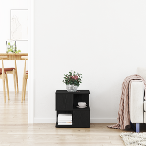 Tavolino  Nero Rovere 40x40x40 cm in Legno Ingegnerizzato