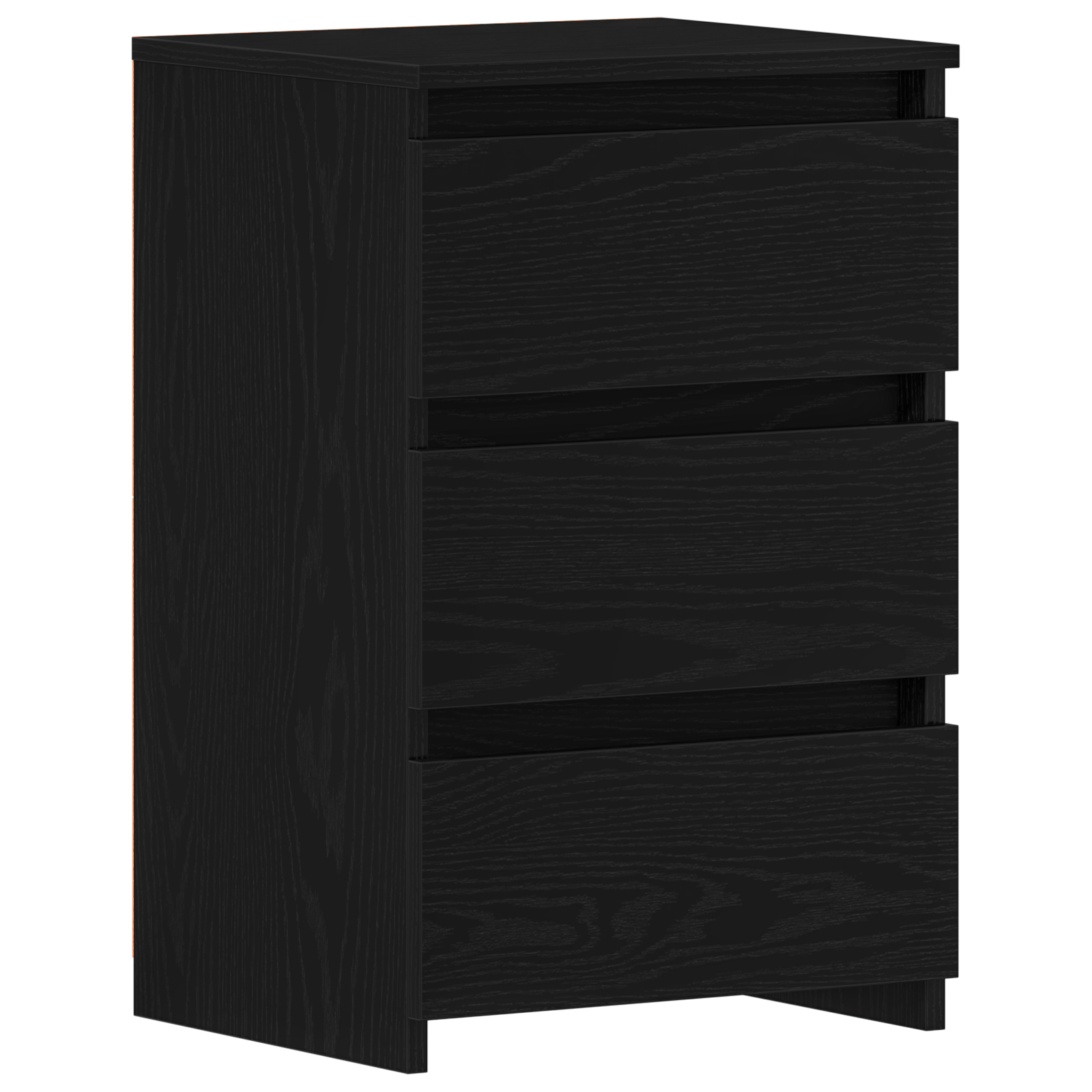 Comodino Nero Rovere  40x35x62,5 cm in Legno Ingegnerizzato