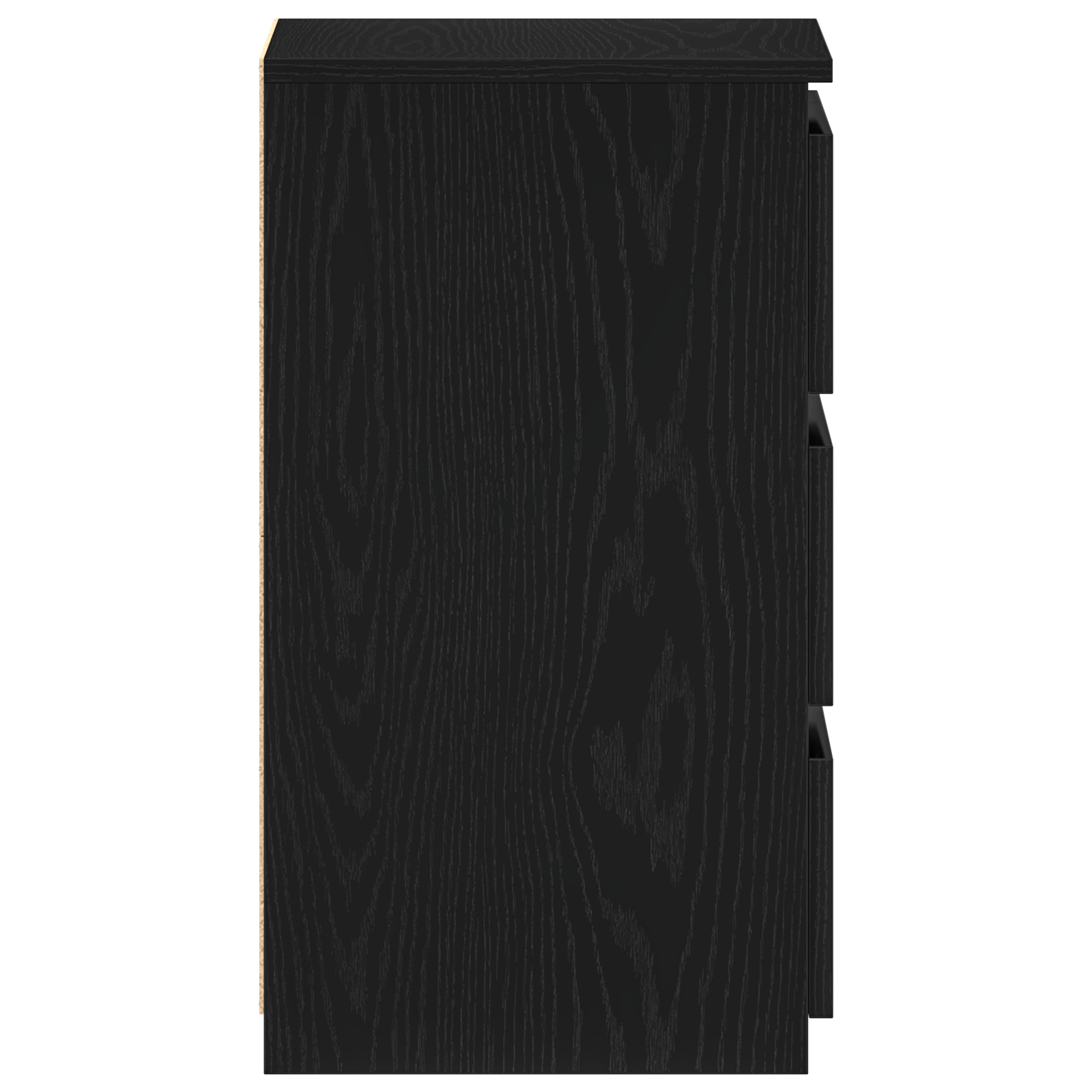 Comodino Nero Rovere  40x35x62,5 cm in Legno Ingegnerizzato